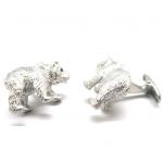 Safari 3D Silver Grizzlie Bear Cufflinks.jpg